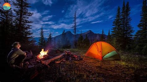Ночь в Лесу в Палатке под Звуки Костра Сверчков Для Сна и Отдыха