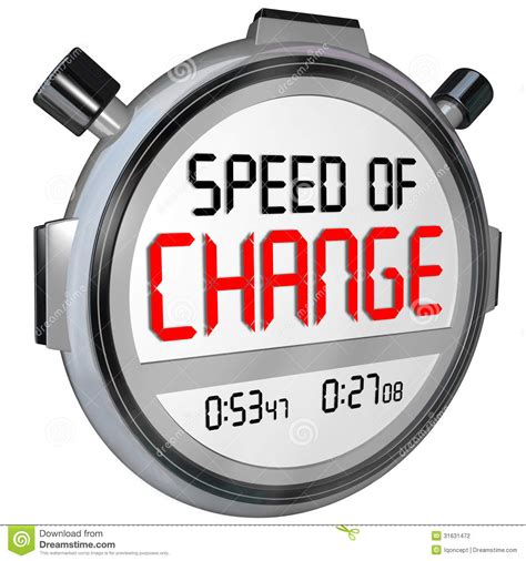 Speed Of Change Stopwatch Timer Clock Time To Innovate Stock