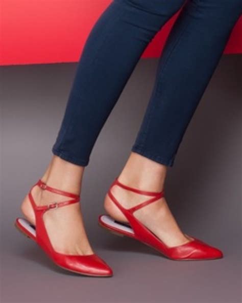 Red Strap Pointed Toe Ballet Flat Perfect With Summer Dress Or Pair