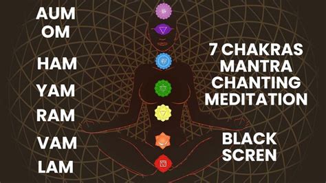 Chakras Mantra Chanting Meditation LAM VAM RAM YAM HAM OM AUM Black
