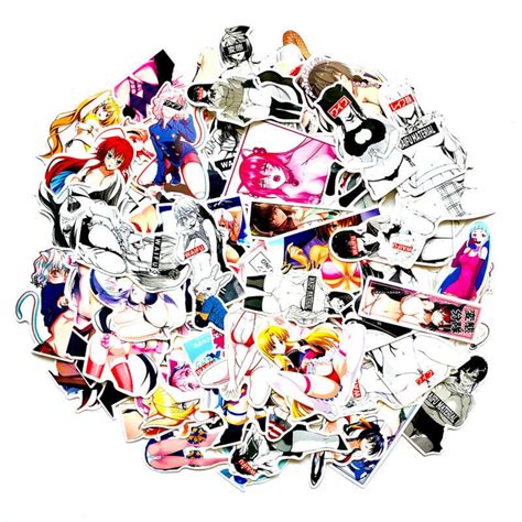 50 Pcs Cute Sexy Girl Anime Sticker Pack For Car Skateboard Etsy