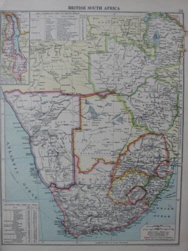 1930 Map ~ British South Africa Cape Of Good Hope Orange Free State