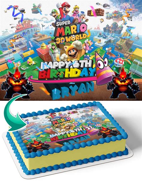 Buy Cakecery Super Mario 3d World Bowser Fury Edible Cake Image Topper