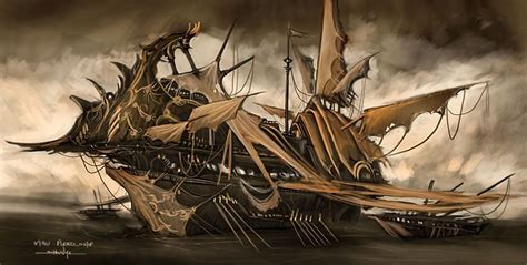 Skulls ghost pirate ship replica. merchant caravan city D&D art - Google Search | Pirate ...