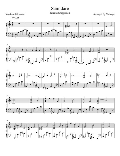 Naruto is a japanese manga series written by masashi kishimoto. Samidare - Naruto Sheet music for Piano | Download free in PDF or MIDI | Musescore.com