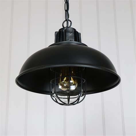 Retro Industrial Style Black Metal Caged Ceiling Pendant Light
