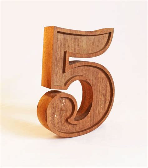 Vintage Number 5 Solid Walnut Letter Sample Early By Thecommonsign 39