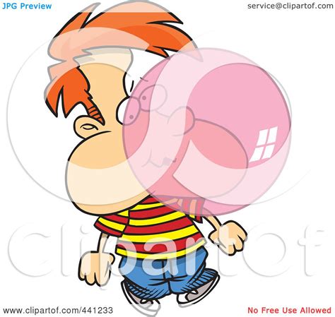 Royalty Free Rf Clip Art Illustration Of A Cartoon Boy Blowing Bubble