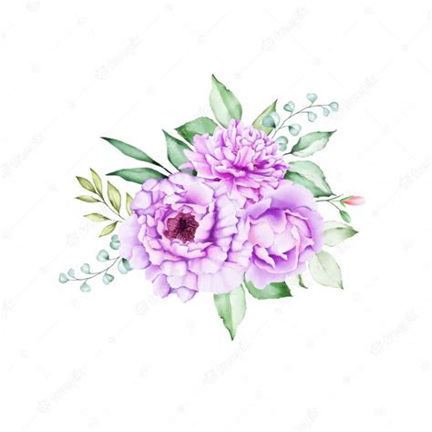 Floral Design Bouquet Wedding Card Template Vector