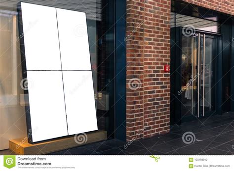 Download Shop Store Front Window Display Upscale Mall Mockup White ...