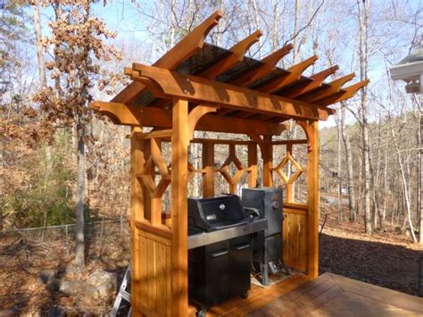 And you can choose a cover design that will provide protection from both sun and. Cedar Pergola Grill Area with Plexiglass Roof | Bbq shed ...