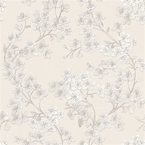 Grace Cherry Blossom Silver Wallpaper Uk