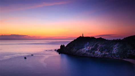 Sunset Watchtower Seascape 5K Wallpapers | Wallpapers HD