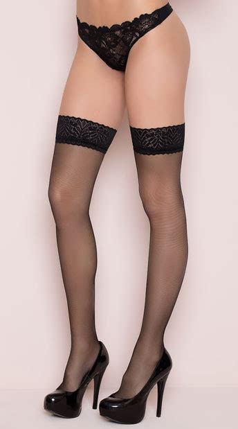 Sheer Lace Top Thigh High Stockings Classic Sheer Thigh Highs Classic
