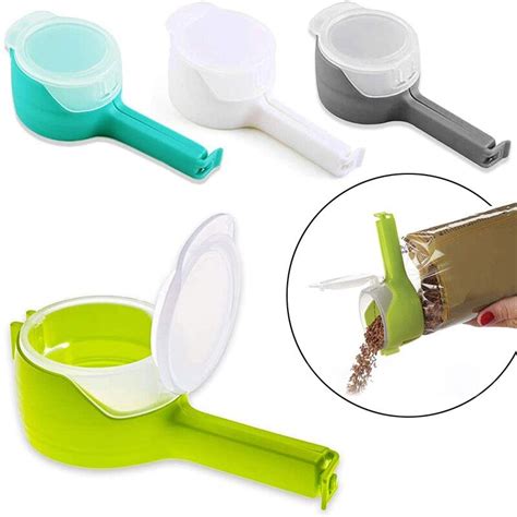 1pcs Food Storage Bag Sealing Clips Plastic Cap Sealer Clip With Pour