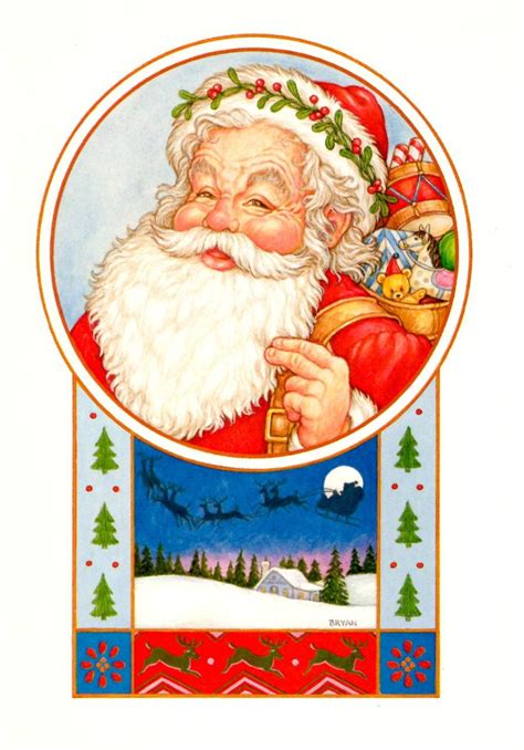 Old St Nick Santa Christmas Card ~ Carol Bryan Santa Christmas