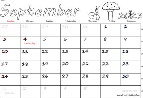 September 2023 Canada Calendar Free Printable Pdf