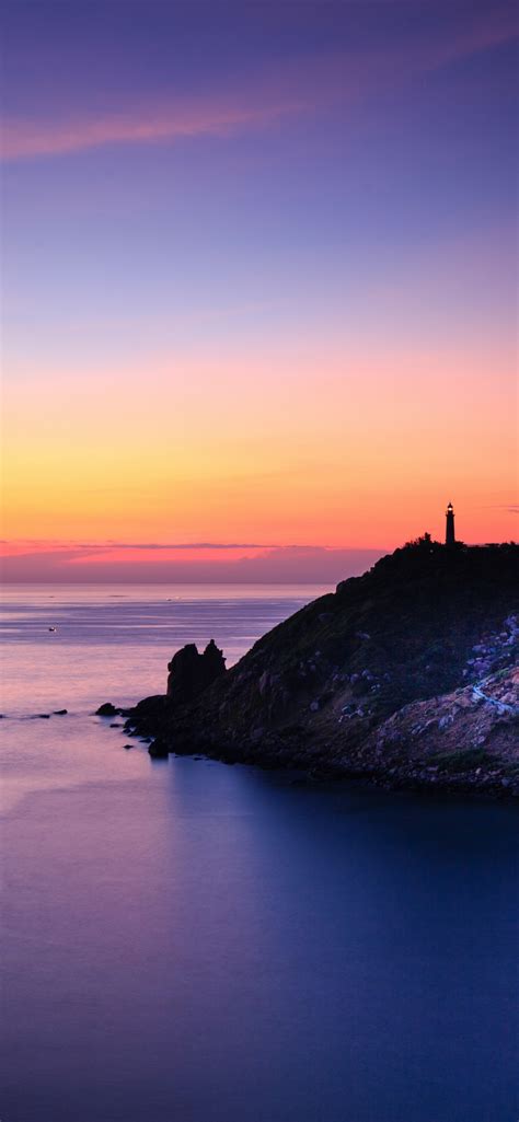 Lighthouse Wallpaper 4k Sunset Dusk Twilight Seascape