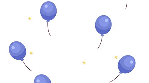 Flying Up Blue Balloons With Sparkling Stars 2d Objects Animation Boy