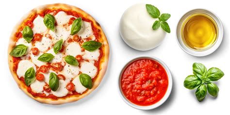 Margarita Pizza With Ingredients Tomato Sauce Mozzarella Cheese