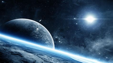 Earth And Moon Wallpaper Flares Space Art Planet Stars Hd Wallpaper