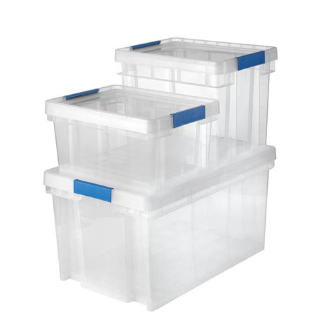 Xago Heavy Duty Clear Plastic 15l 24l And 68l Stackable Storage Box