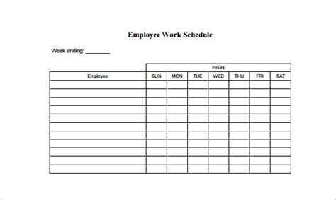 18 Employee Schedule Templates Pdf Word Excel