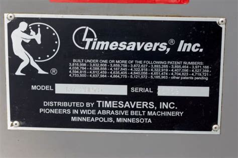 Timesavers Belt Sander Model 137 2hp75