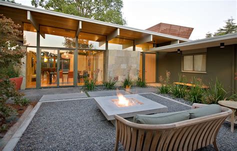 Orange county pebble flooring these pictures of this page are about:diy pebble patio. Concrete Patio Backyard Pebble Fire Pit Seating Midcentury ...