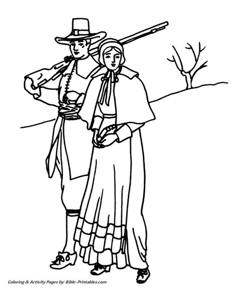 These free thanksgiving coloring pages include fun activities and more that everyone will enjoy. Bible Printables: The First Thanksgiving Coloring pages - Pilgrim man and woman