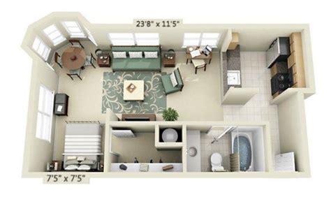 16 Genius Floor Plan Of Studio Apartment House Plans