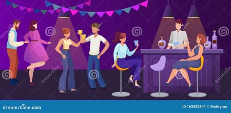 Nightclub Party Flat Vector Illustration Stock Vector Illustration Of