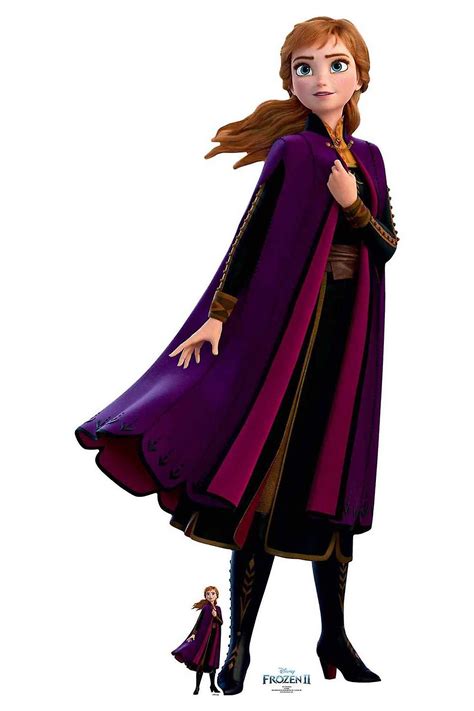 Anna Purple Coat Fra Frozen 2 Officielle Disney Cardboard Cutout