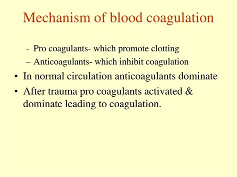 PPT Blood Coagulation PowerPoint Presentation Free Download ID