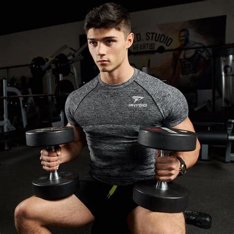 men gyms fitnes t shirt skinny elasticity bodybuilding workout shirts male casual tee tops brand