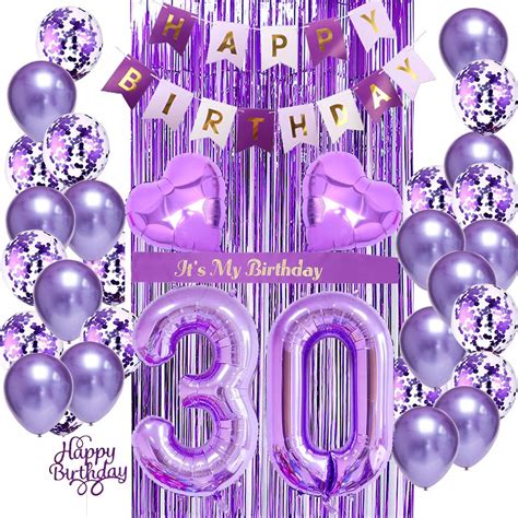 buy 30th birthday decorations for her 30th birthday balloons purple 30th birthday decorations