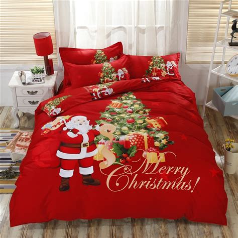 I love these christmas comforter sets supper cute and festive for the holidays. 2017 christmas gift present bedding sets Santa Claus bed ...