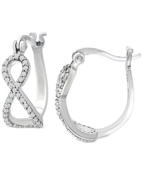 Giani Bernini Cubic Zirconia Infinity Hoop Earrings In Sterling Silver