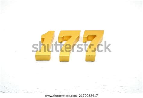 Number 177 Made Goldplated Teak 1 Stock Photo 2172082417 Shutterstock