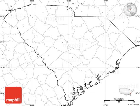Blank Simple Map Of South Carolina No Labels
