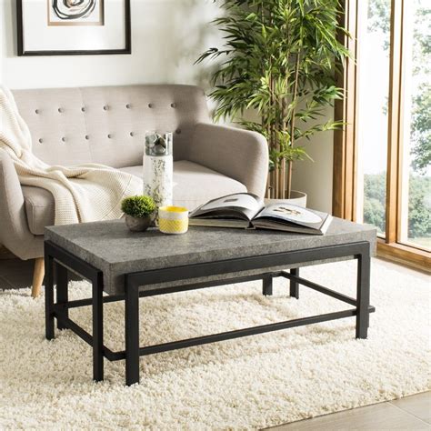 Oliver Rectangular Contemporary Coffee Table In Dark Grey