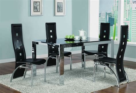 It's really trendy having different chairs that, of course, match each others. Chrome Metal Frame Dining Room Table w/Tinted Glass Top