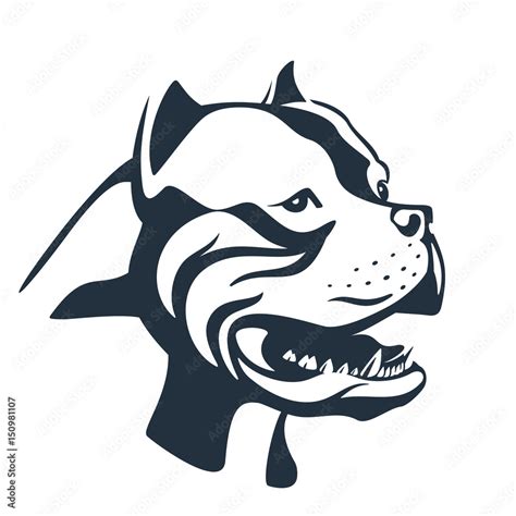 Pitbull Dog Sketch On White Stock Vector Adobe Stock