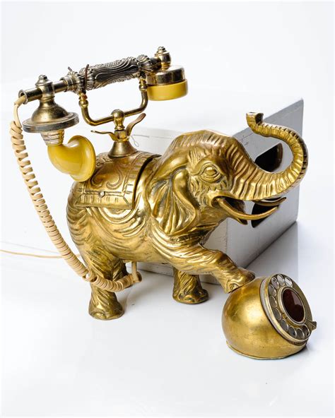 Te018 Brass Elephant Phone Prop Rental Acme Brooklyn
