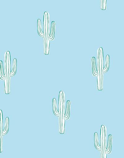 Baby Blue Cactus Wallpaper By Tea Collection Green And Light Blue