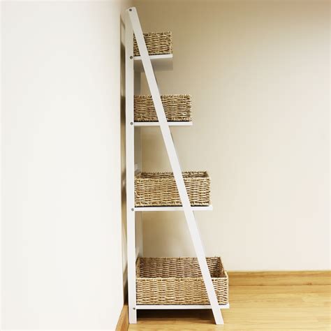 White 4 Tier Wooden Ladder Shelf Display Unit & Natural ... Get set for ladder shelf at argos.