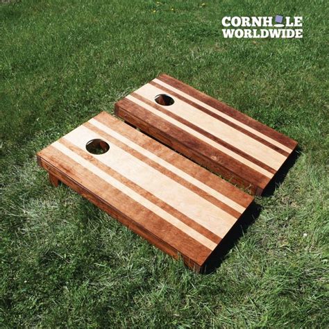 Stained Striped Cornhole Game