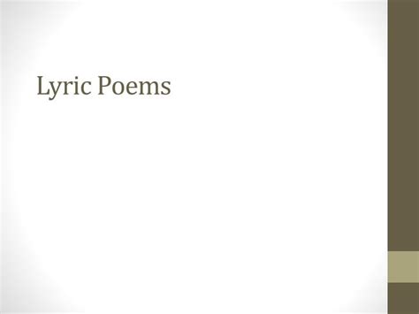 Ppt Lyric Poems Powerpoint Presentation Free Download Id4218030