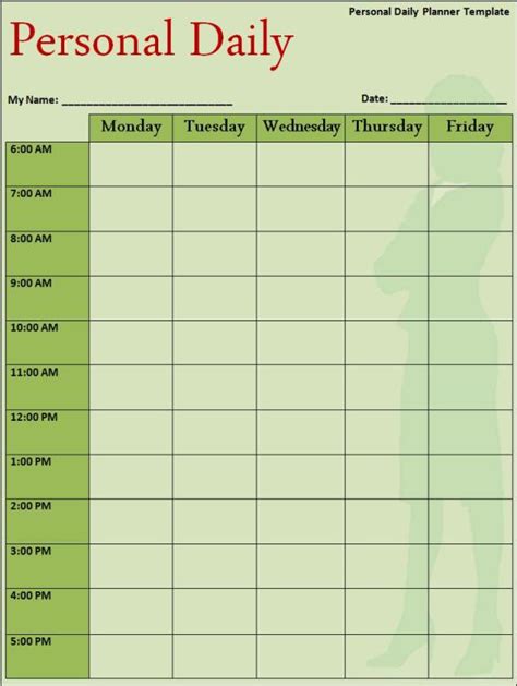 10 Daily Planner Template Free Word Templates