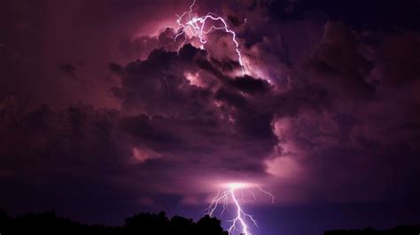 Clouds Storm Lightning Skyscapes Purple Sky Wallpaper 1920x1080